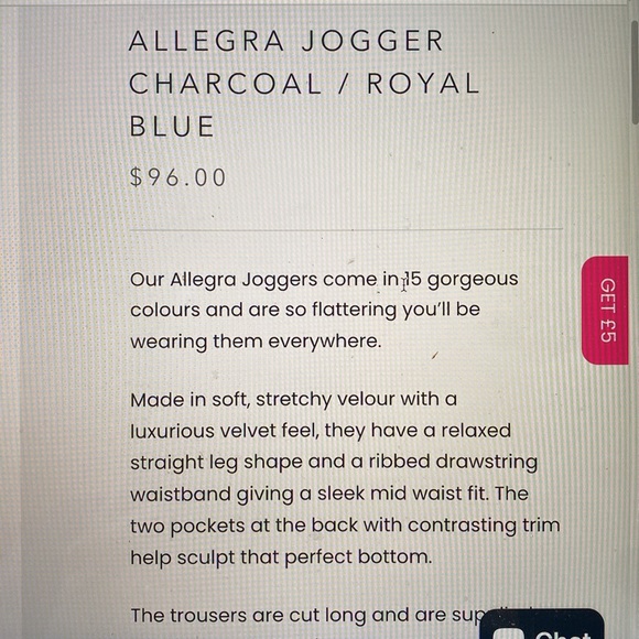 Babble & Goose Allegra Jogger Charcoal/Royal Blue - Picture 2 of 3